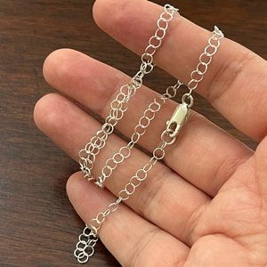 14 inch solid sterling silver chain necklace